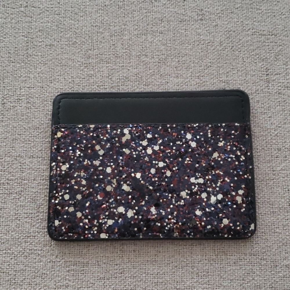 Black glitter card holder